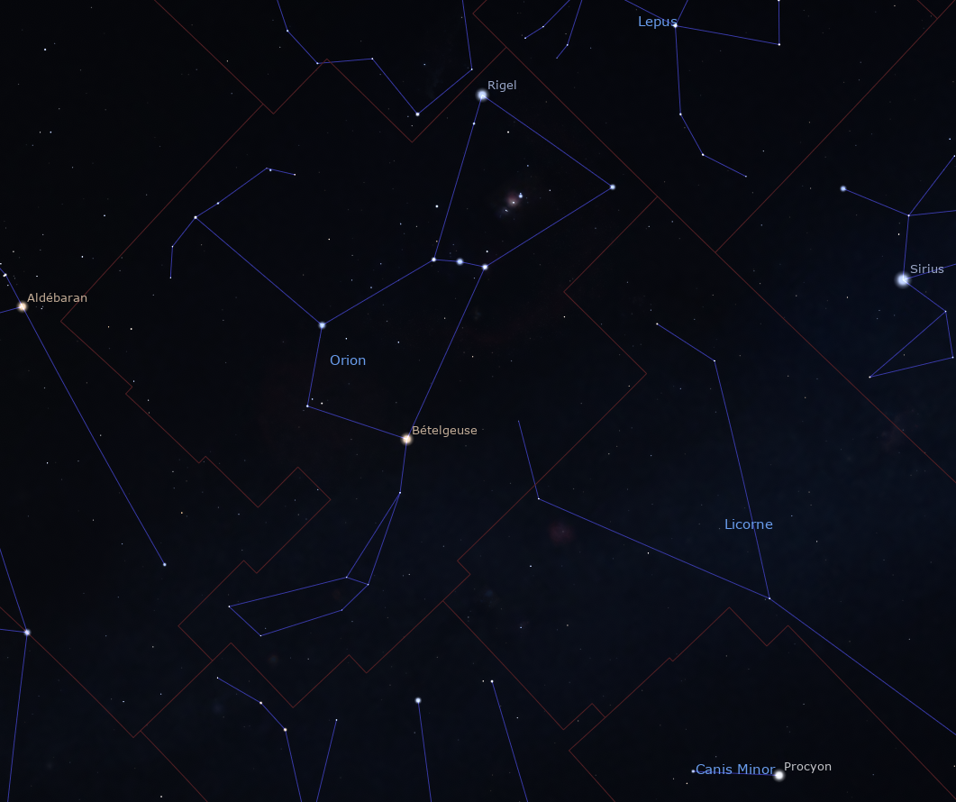 Constellation d’Orion avec la nébuleuse d’Orion